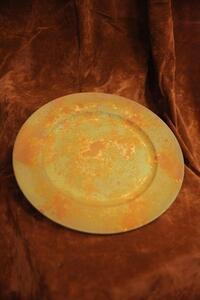 Narancssárga-rozsdás dekor tálca 33 cm