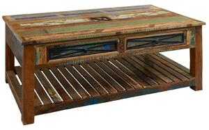 OLDTIME Dohányzóasztal 140x80cm indiai öregfa, lakkozott