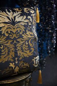 Kék-arany dekor párna LUX 40cm