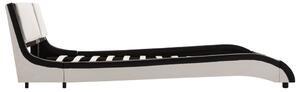 VidaXL fekete és fehér LED-es műbőr ágykeret 140 x 200 cm