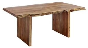 Massziv24 - METALL Asztal 180-240x110x78cm lakkozott akácfa