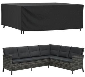 VidaXL fekete 420D vízálló kerti bútorhuzat 250x210x90 cm