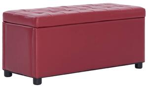 VidaXL 281374 Storage Ottoman 87,5 cm Wine Red Faux Leather