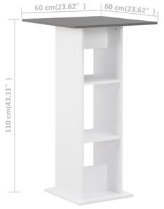 VidaXL fehér és antracitszürke bárasztal 60 x 60 x 110 cm