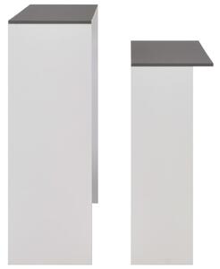 VidaXL fehér és szürke bárasztal 2 asztallappal 130 x 40 x 120 cm