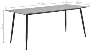 VidaXL szürke MDF étkezőasztal 200 x 100 x 75 cm