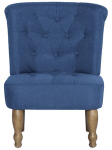 VidaXL 2 db kék szövetkárpitozású francia szék