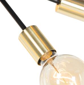 Modern függőlámpa fekete, arany 12 lámpával - Juul
