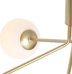 Modern függőlámpa arany opálüveggel 5 lámpás - Coby