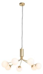 Modern függőlámpa arany opálüveggel 7 lámpás - Coby