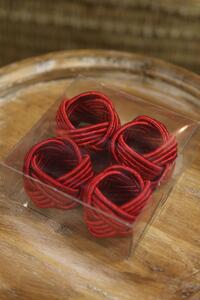 Piros szalvétagyűrűk 4-szett 5 cm