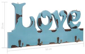VidaXL "LOVE" feliratú fali fogas 50 x 23 cm