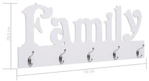 VidaXL "FAMILY" feliratú fali fogas 74 x 29,5 cm