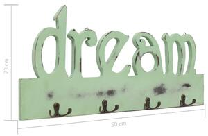 VidaXL "DREAM" feliratú fali fogas 50 x 23 cm
