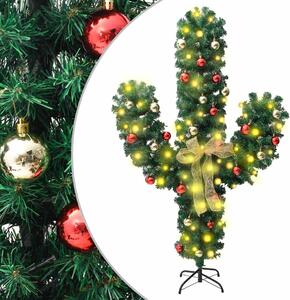 Zöld PVC karácsonyi kaktusz állvánnyal és LED-del 150 cm