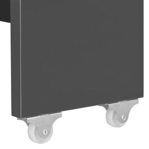 VidaXL magasfényű fekete kihúzható étkezőasztal 175 x 90 x 75 cm