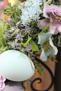 Kék-lila húsvéti kopogtató ajtódísz 44cm