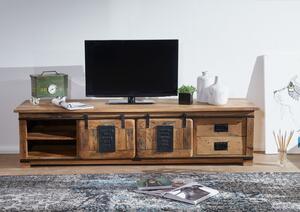 IRON II. TV asztal 200x55 cm, mangó, természetes