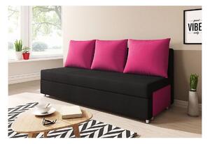 RITA kanapé, fekete/rózsaszín (alova 04/alova 76)