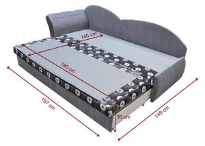 RICCARDO kinyitható kanapé, 200x80x75 cm, sötétzöld/világoszöld, jobbos