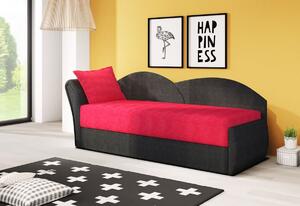 RICCARDO kinyitható kanapé, 200x80x75 cm, piros + fekete, (alova 46/alova 04) balos