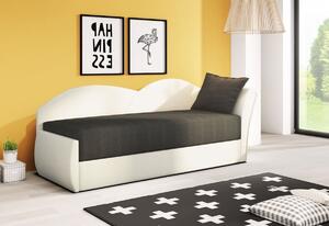 RICCARDO kinyitható kanapé, 200x80x75 cm, fekete + fehér, (alova 04/alova PDP) jobbos
