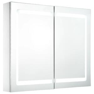 VidaXL tükrös fürdőszobaszekrény LED világítással 80 x 12,2 x 68 cm