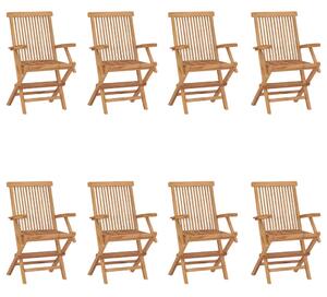 VidaXL 8 db tömör tíkfa összecsukható kerti szék