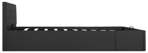 VidaXL sötétszürke szövet ágykeret hidraulikus tárolóval 140 x 200 cm