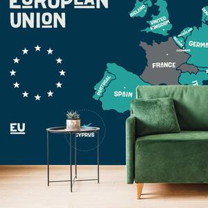 Tapéta oktatási térkép az Európai Unió országainak nevével