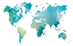 Öntapadó tapéta világtérkép akvarell tervezésben