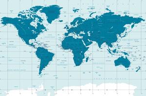 Öntapadó tapéta politikai térkép a világ kék