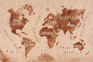 Öntapadó tapéta világtérkép retro kivitelben