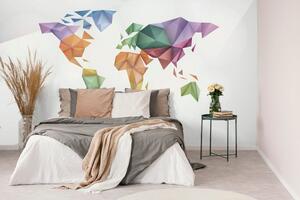 Tapéta színes világtérkép origami stílusban
