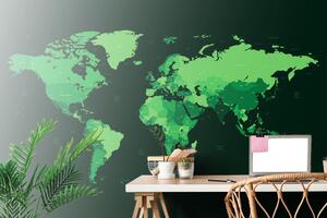 Öntapadó tapéta részletes világtérkép zöld színben