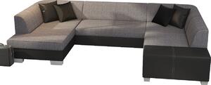 HAVANIS ágyazható U alakú ülőgarnitúra, 320x73x167/207 cm, sawana 05/soft 011 black, balos
