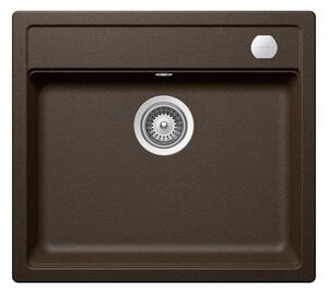 Schock Mono N-100 Cristadur Bronze egymedencés gránit mosogató automata dugóemelő, szifonnal, barna, beépíthető