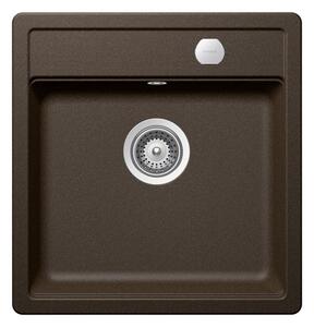 Schock Mono N-100S Cristadur Bronze egymedencés gránit mosogató automata dugóemelő, szifonnal, barna, beépíthető