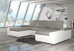SAN MARINO ágyazható U alakú ülőgarnitúra, 365x90x195 cm, berlin 01/soft 017 white