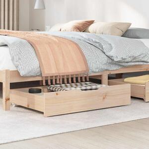 VidaXL 2 db tömör fenyőfa ágy alatti fiók kerekekkel 80 x 55 x 17 cm