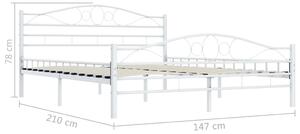 VidaXL fehér fém ágykeret 140 x 200 cm
