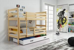 ERYK emeletes ágy, 90x200 cm, borovifenyő/grafit