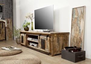 Massziv24 - IRON TV asztal 180x55 cm, mangó, természetes