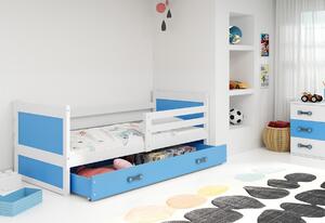 RICO P1 COLOR gyerek ágy, 90x200 cm, tárhely, fehér/égszínkék