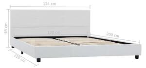 VidaXL fehér műbőr ágykeret 120 x 200 cm