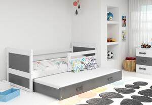 FIONA 2 gyerekágy + matrac + ágyrács AJÁNDÉK, 80x190 cm, fehér/grafit