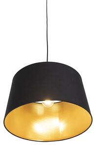 Függesztett lámpa pamut árnyalatú fekete, arannyal 40 cm - Combi