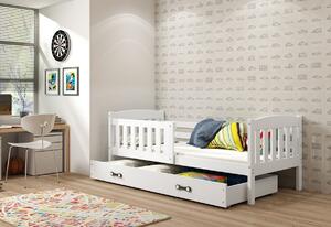 FLORENT P1 gyerekágy + AJÁNDÉK matrac + ágyrács, 80x160 cm, fehér, fehér