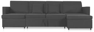 VidaXL fekete szövetkárpitozású négyszemélyes kihúzható kanapéágy
