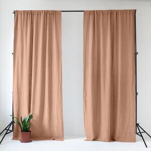 Rózsaszínes-barna len függöny 140x250 cm Cafe Creme – Linen Tales